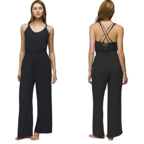 Prana Pants - Prana Fernie Wide Leg Jumpsuit Black Size XS